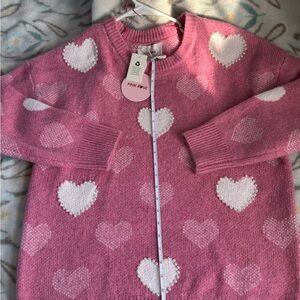Pink Rose Pink Heart Zip-Up Jacket